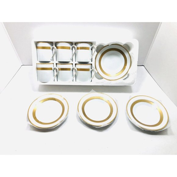 Casati Fine Porcelain 12pcs Mini Cup & Saucer Set, 6 & 6 Cups/ Saucer - Picture 2 of 4